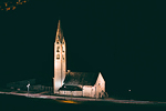 Chiesa di San Gallo di notte a Premadio in Valtellina