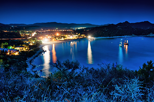 Panorama Notturno a Solanas in Sardegna