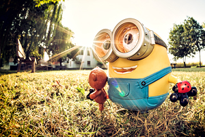 Minion Bob with Puppy in the Park